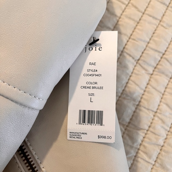 Joie Cream Leather Motorcycle Jacket - Picture 6 of 6